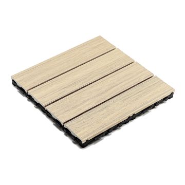 Premium WPC Terrassenfliese Ecru 30 x 30 x 2,5 cm