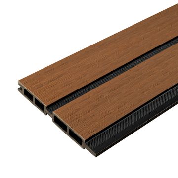 Lamellenzaunbrett DUO Premium Teak / Schwarz - 1,8 m