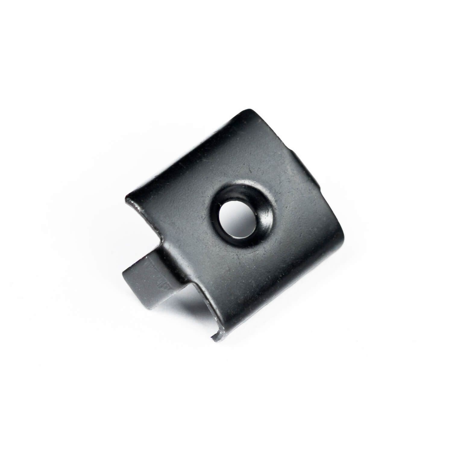 Einzelner Sicherungsclip U-3 aus Edelstahl + Schraube (schwarz) Einzelner Sicherungsclip U-3 aus Edelstahl + Schraube (schwarz)