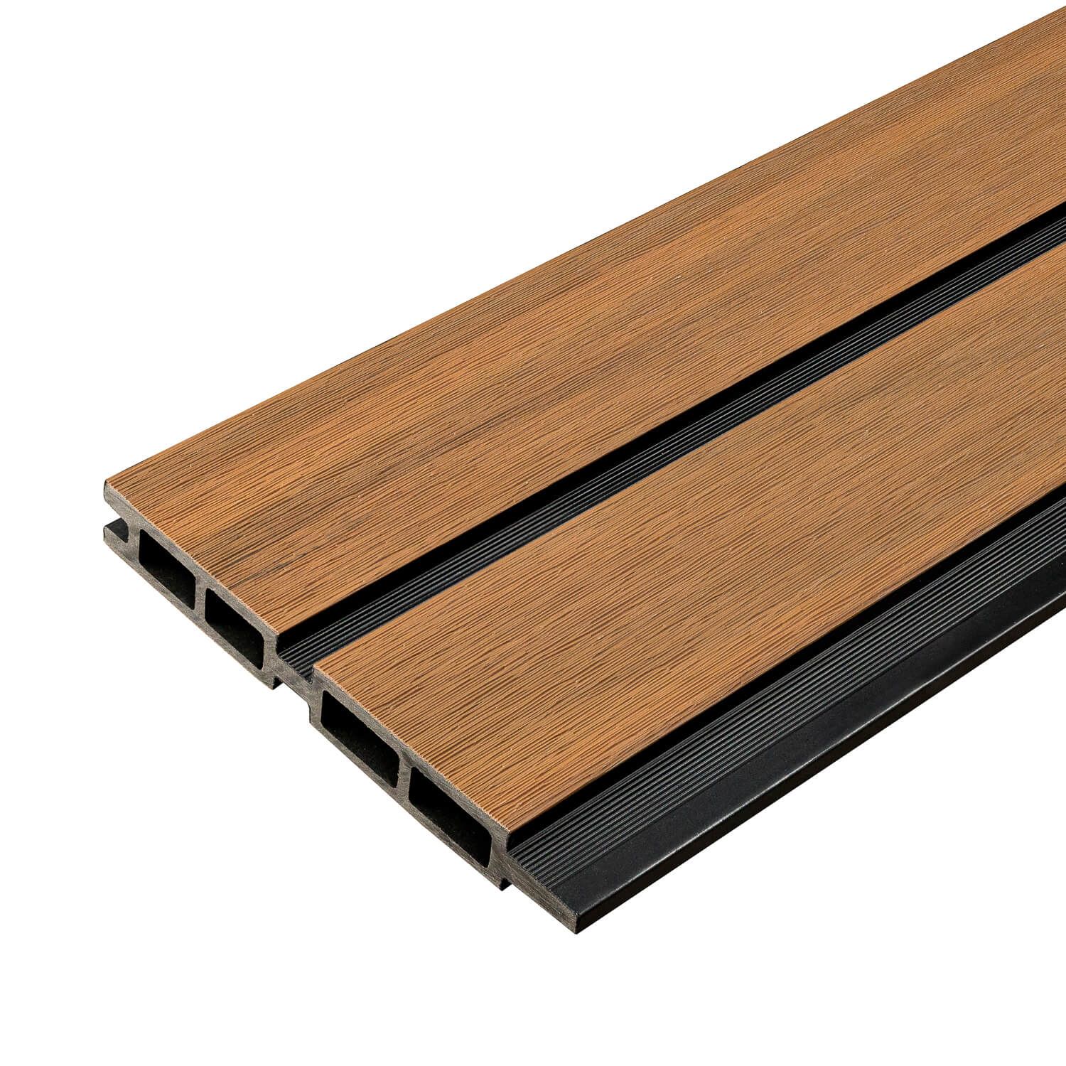 Lamellenzaunbrett DUO Premium Amber / Schwarz - 1,8 m
