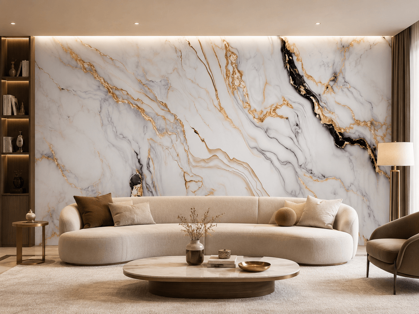 Wall Panel XXL Arabescato Gold Glänzend 120 x 280 cm 3 mm – Set of 3 (ABC) Wall Panel XXL Arabescato Gold Glänzend 120 x 280 cm 3 mm – Set of 3 (ABC)