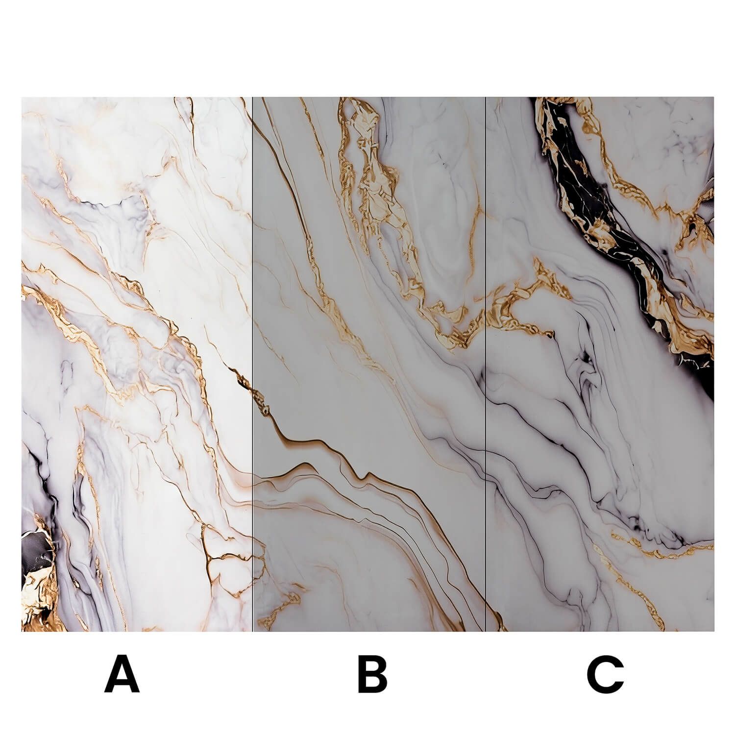 Wandpaneel XXL Arabescato Gold Glänzend 120 x 280 cm 3 mm (A)