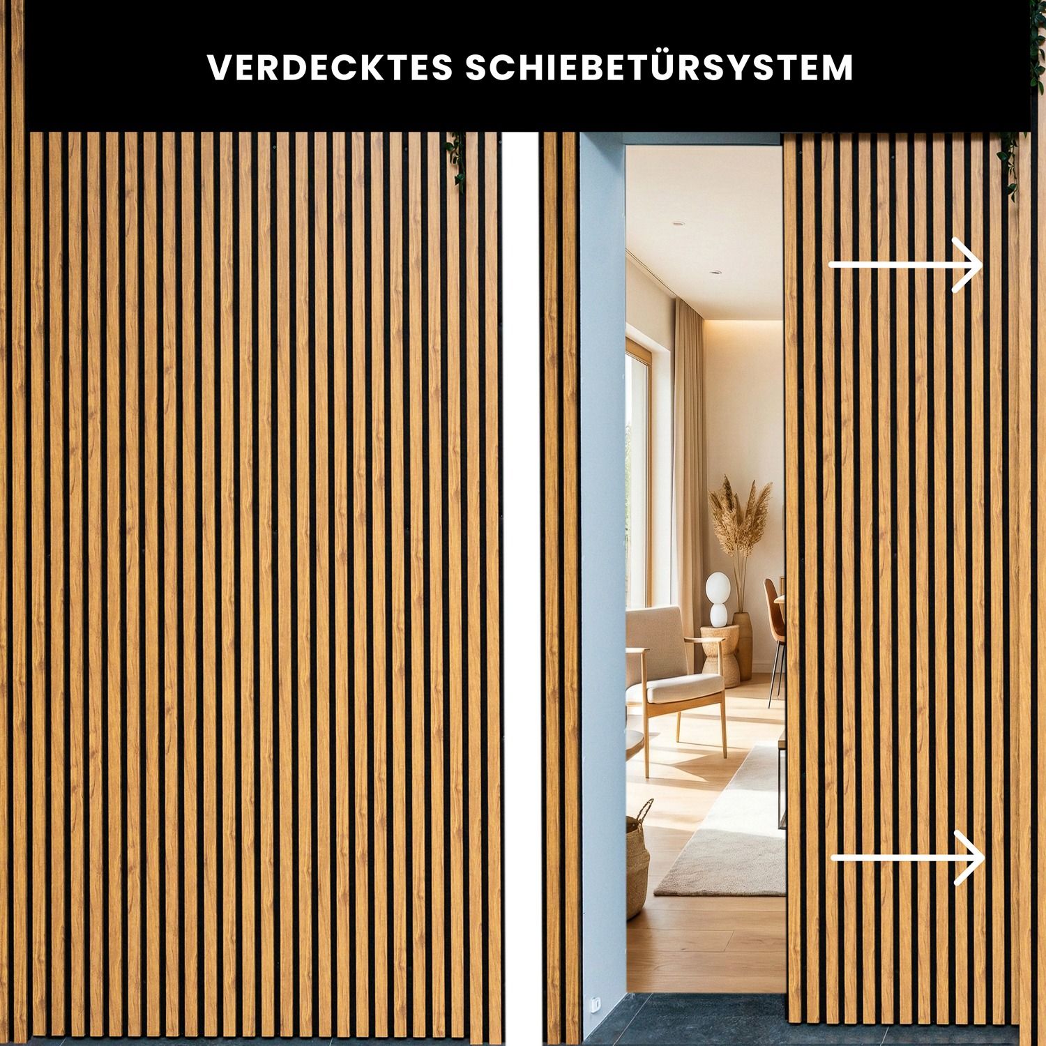 Verdecktes Schiebetürsystem 120 cm – Rechte Seite | Schwarz Verdecktes Schiebetürsystem 120 cm – Rechte Seite | Schwarz