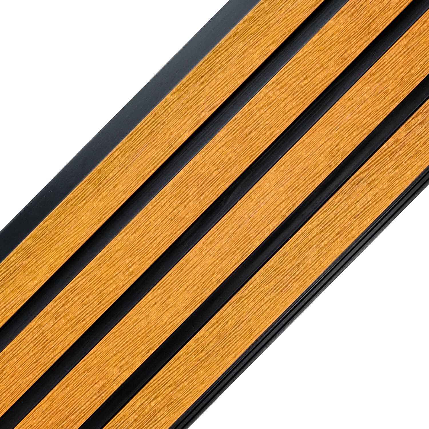 Premium WPC Fassadenlamellen Bernstein Eiche / Schwarz - 2,9 m