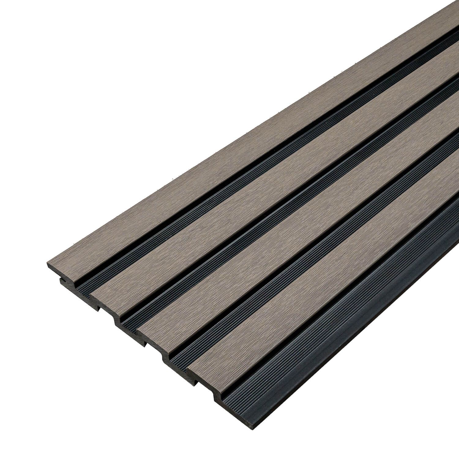 WPC Fassadenlamellen DUO Antique / Schwarz - 2,9 m