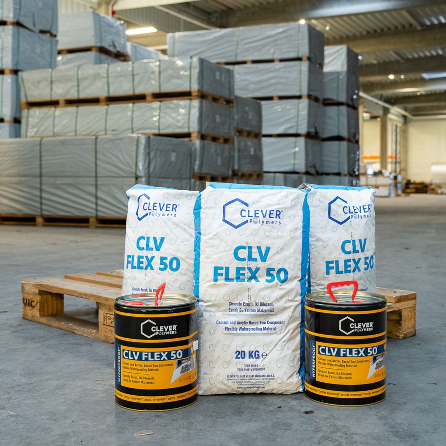 2K-Polymer-Abdichtung CLEVER CLV FLEX 50 – 20 kg + 4 l 2K-Polymer-Abdichtung CLEVER CLV FLEX 50 – 20 kg + 4 l