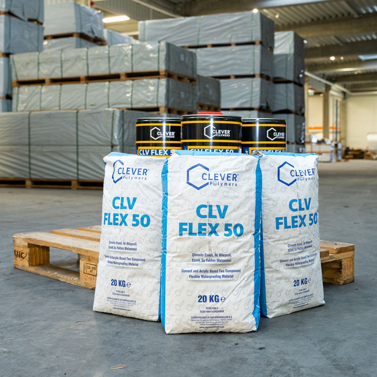 2K-Polymer-Abdichtung CLEVER CLV FLEX 50 – 20 kg + 4 l 2K-Polymer-Abdichtung CLEVER CLV FLEX 50 – 20 kg + 4 l