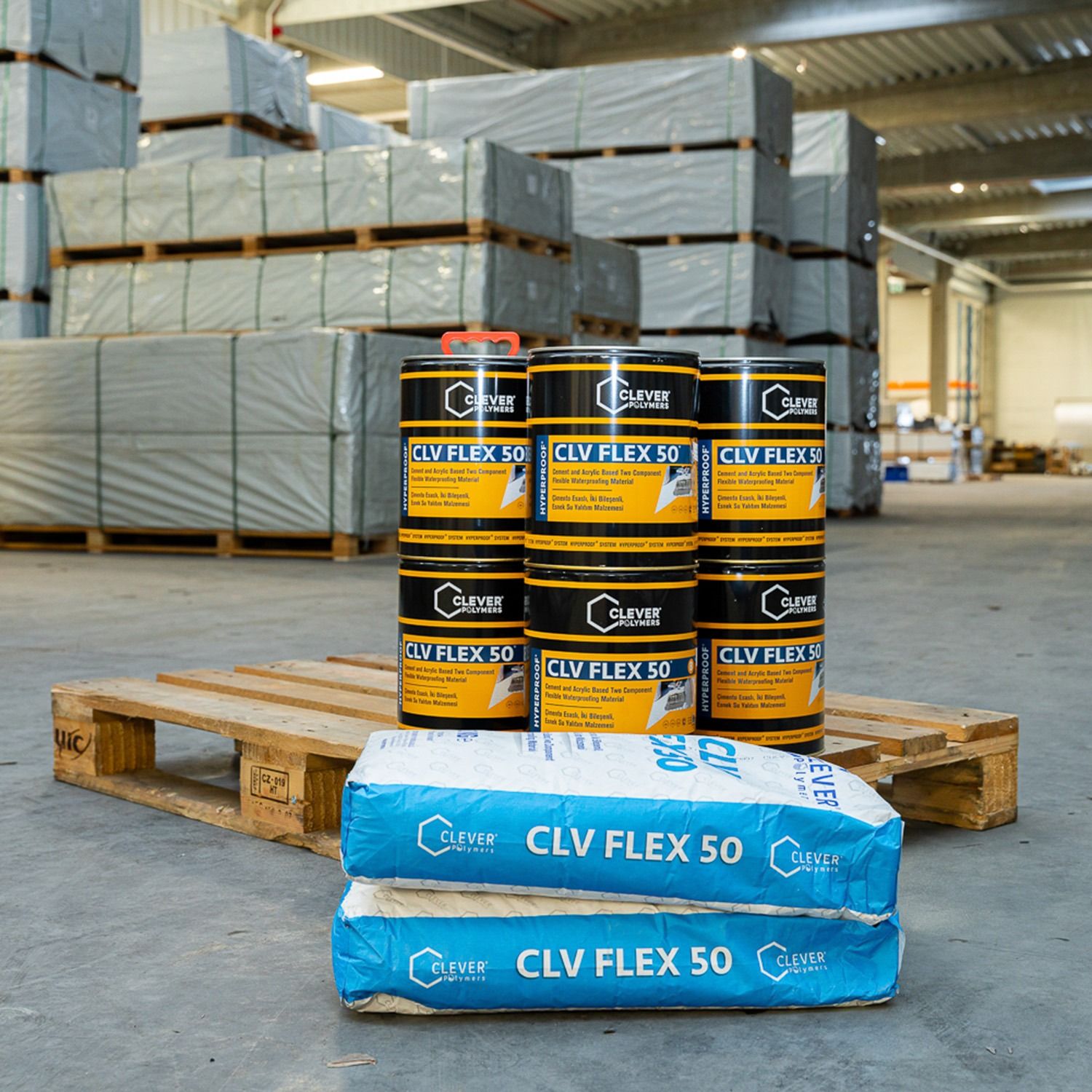 2K-Polymer-Abdichtung CLEVER CLV FLEX 50 – 20 kg + 4 l 2K-Polymer-Abdichtung CLEVER CLV FLEX 50 – 20 kg + 4 l