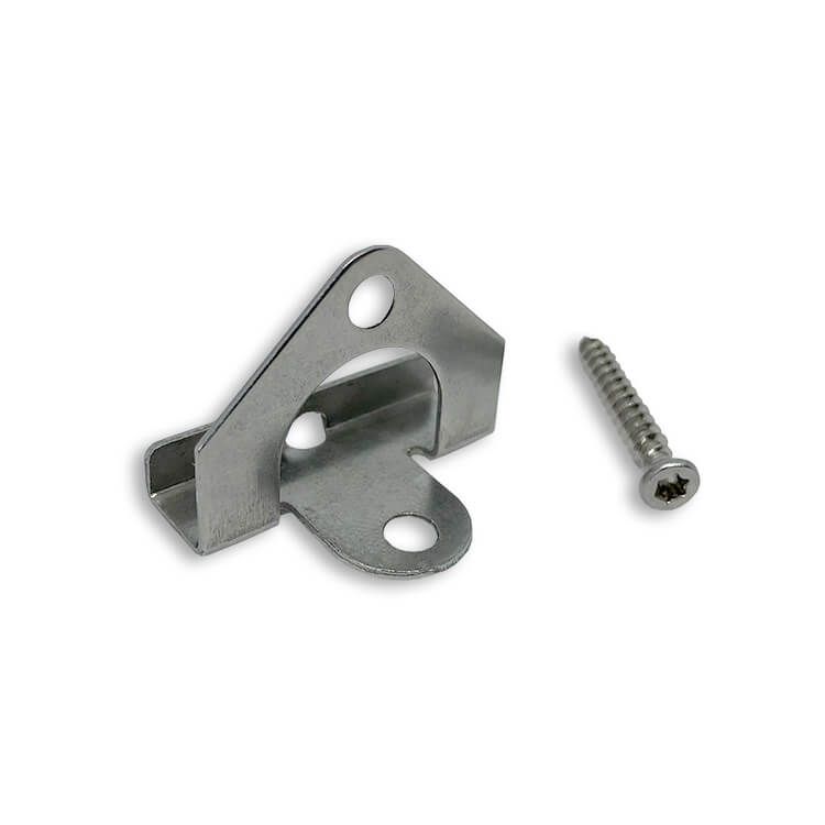 Klips montażowy L-11 startowo-końcowy ze stali nierdzewnej + wkręt - 1 szt. Klips montażowy L-11 startowo-końcowy ze stali nierdzewnej + wkręt - 1 szt.