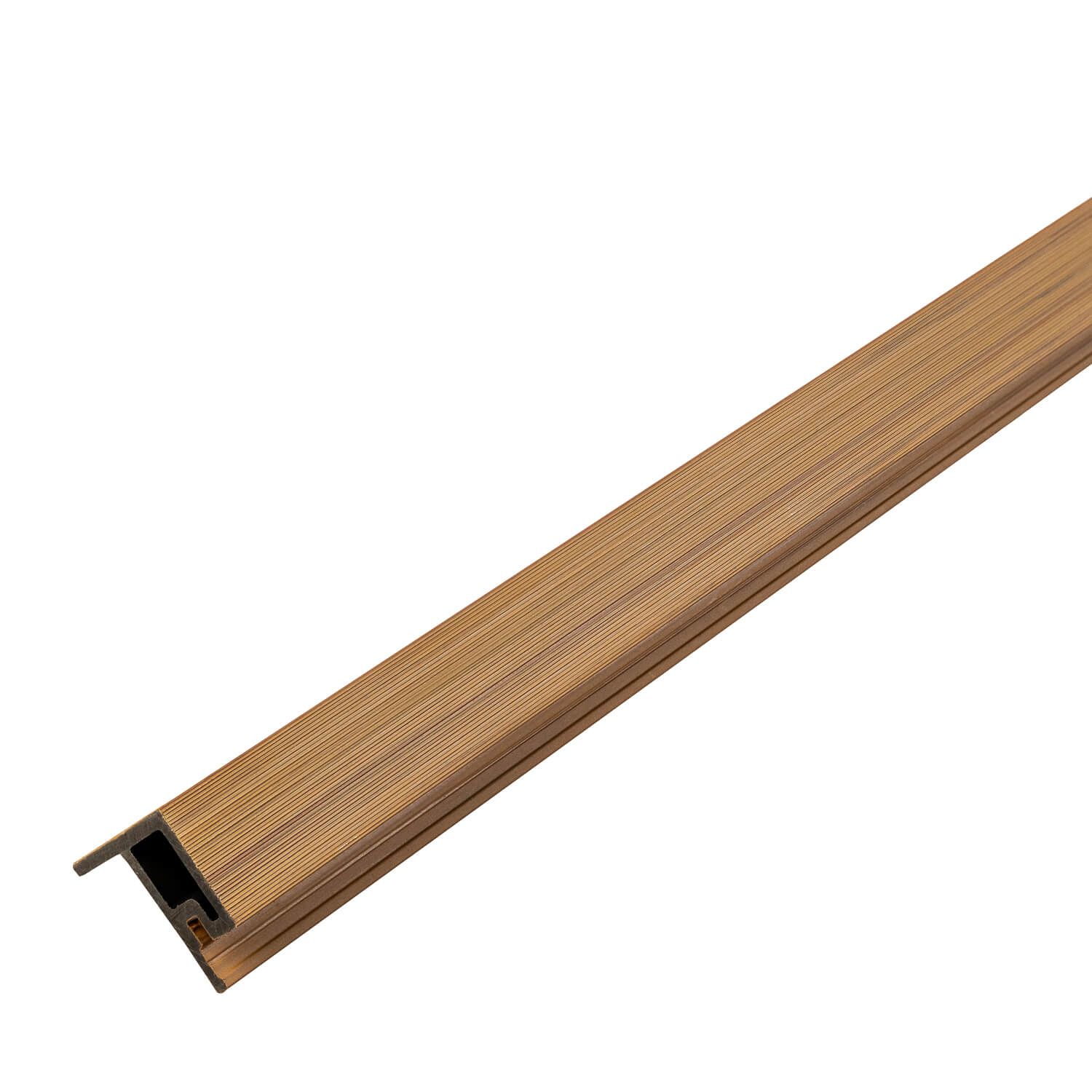 WPC Lamellen Leiste Typ F Premium Natural Eiche / Schwarz 36,5 x 49,5 mm – 2,9 m