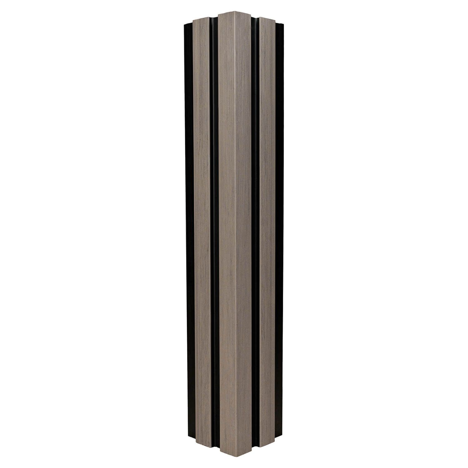 WPC Lamellen Eckbrett DUO Antique / Schwarz – 2,9 m