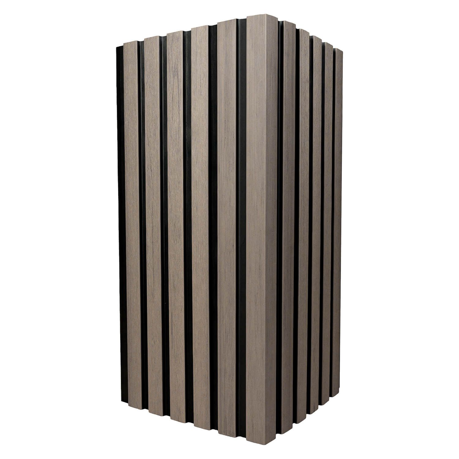 WPC Lamellen Eckbrett DUO Antique / Schwarz – 2,9 m