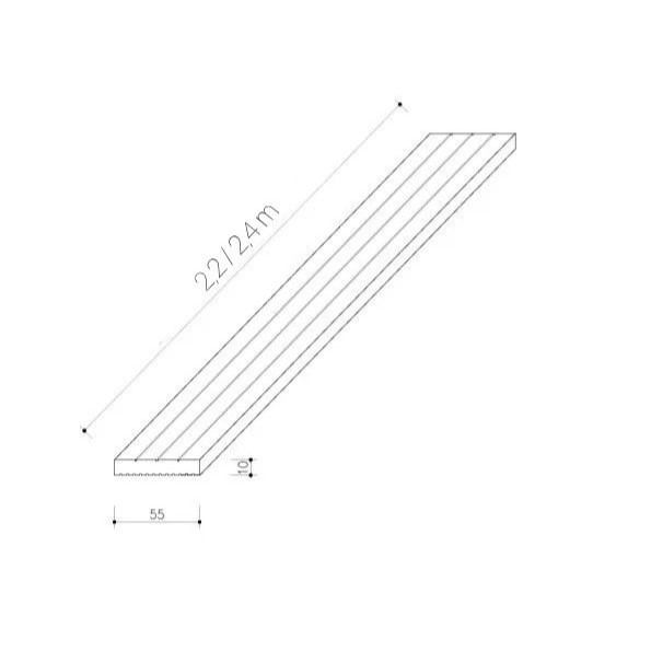 Standard WPC Flachleiste Standard/3D Antrazit - 2,4 m Standard WPC Flachleiste Standard/3D Antrazit - 2,4 m