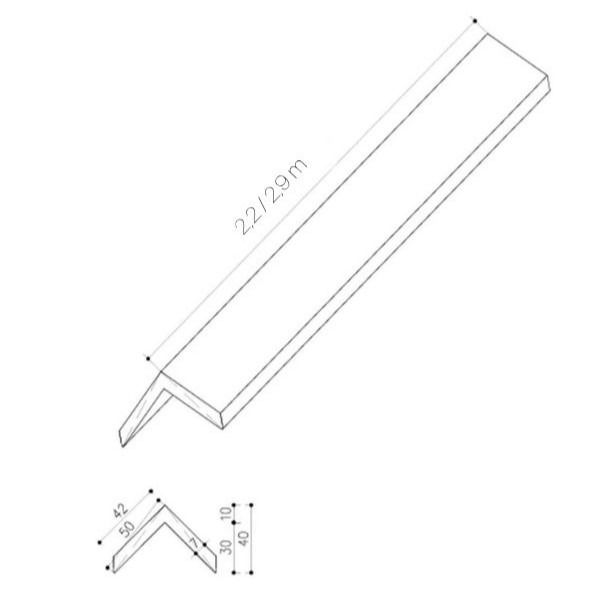 WPC Winkelleiste Premium Gray / Silver Gray 50x50 mm - 2,9 m