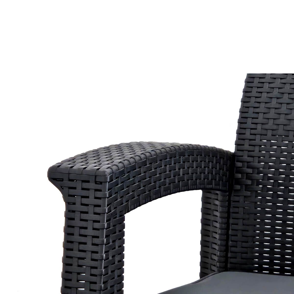 Zestaw Mebli Ogrodowych z technorattanu 4-osobowy Aura Antracyt