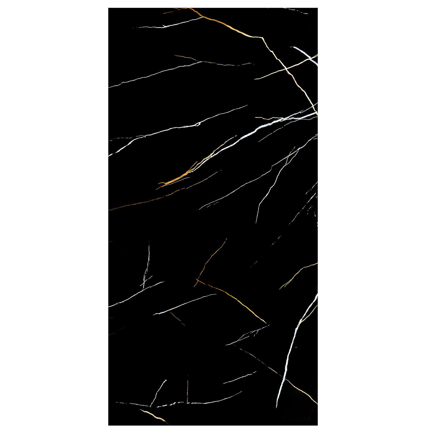 SPC WandpaneelMarmor Marquina Schwarz Glänzend 120 x 280 cm 4 mm