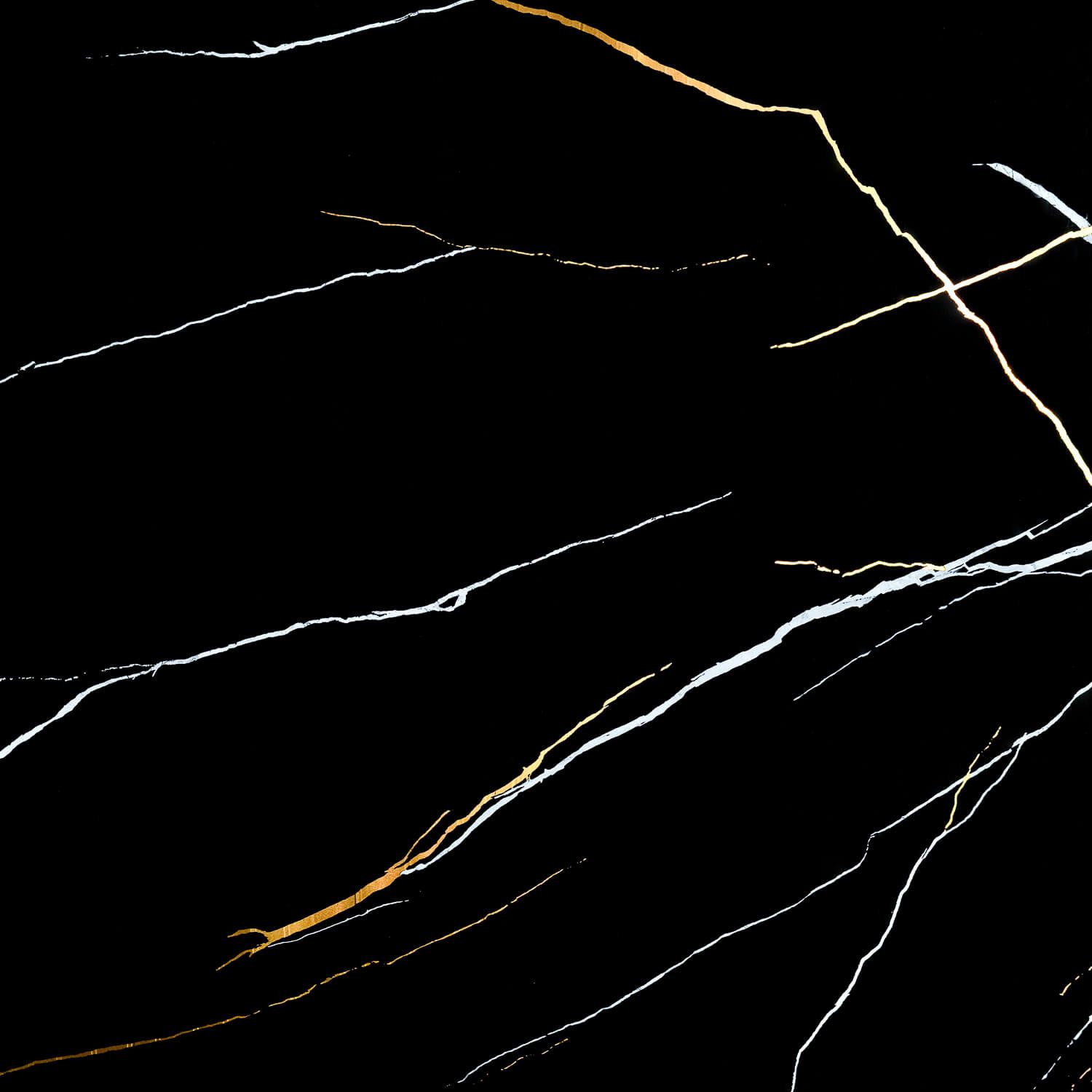 SPC WandpaneelMarmor Marquina Schwarz Glänzend 120 x 280 cm 4 mm