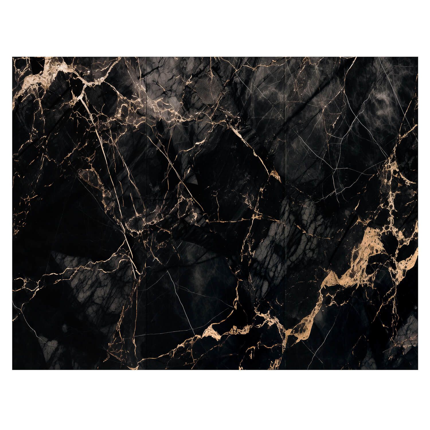 Wandpaneel XXL Portoro Schwarz Glänzend 120 x 280 cm 3 mm – 3er Satz (ABC)