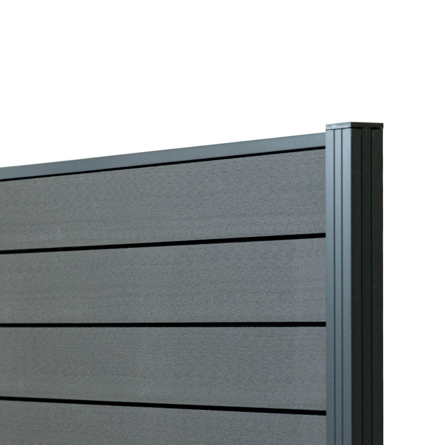 Standard WPC-Zaunpaneel Anthrazit – 1 Pfosten