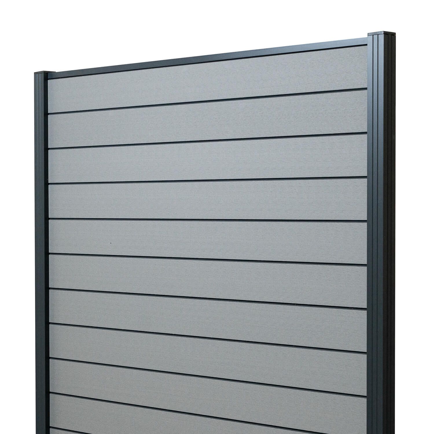 Standard WPC-Zaunpaneel Grau – 1 Pfosten Standard WPC-Zaunpaneel Grau – 1 Pfosten