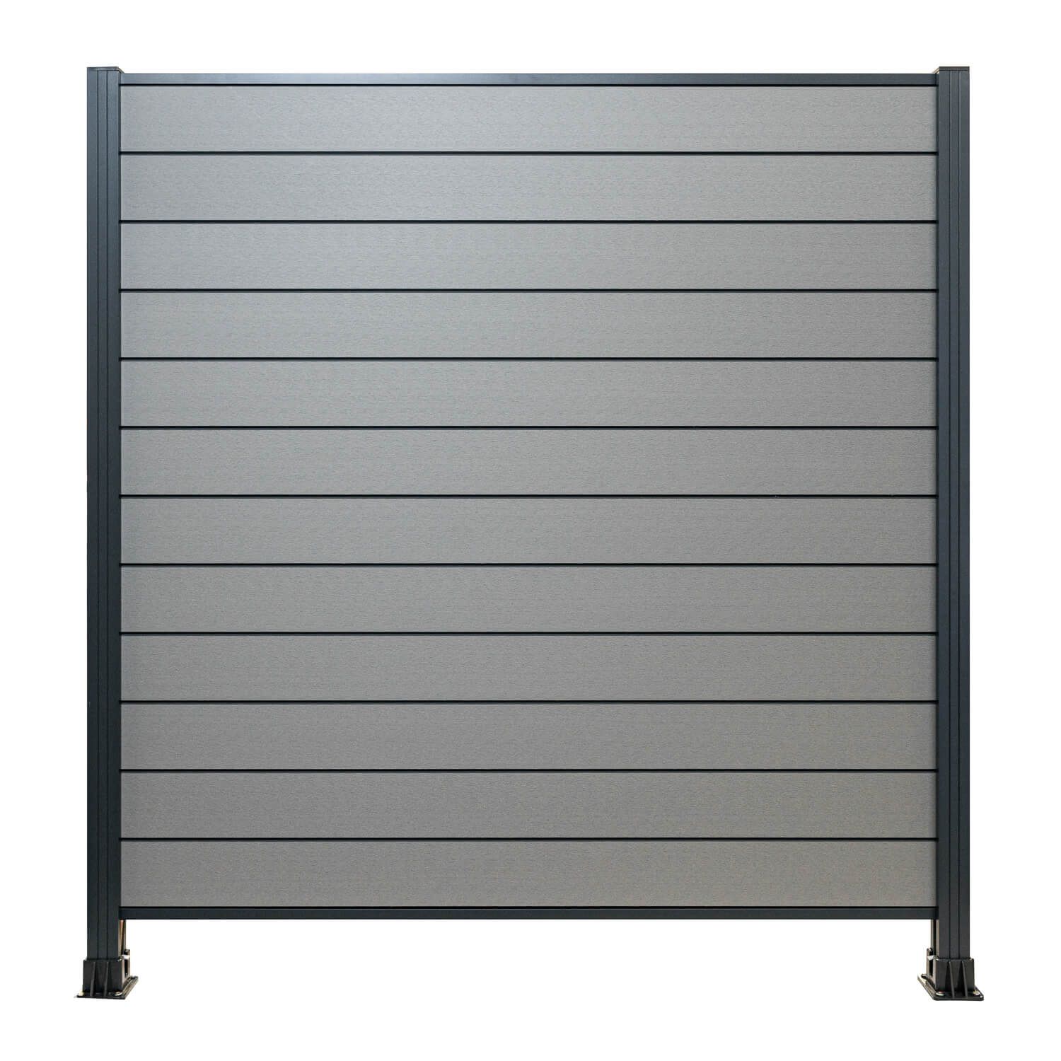 Standard WPC-Zaunpaneel Grau – 1 Pfosten Standard WPC-Zaunpaneel Grau – 1 Pfosten