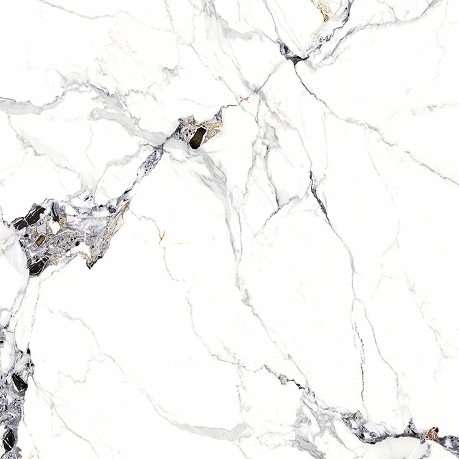 SPC Wandpaneel Marmor Carrara Weiss Glänzend 120 x 280 cm 4 mm (B)