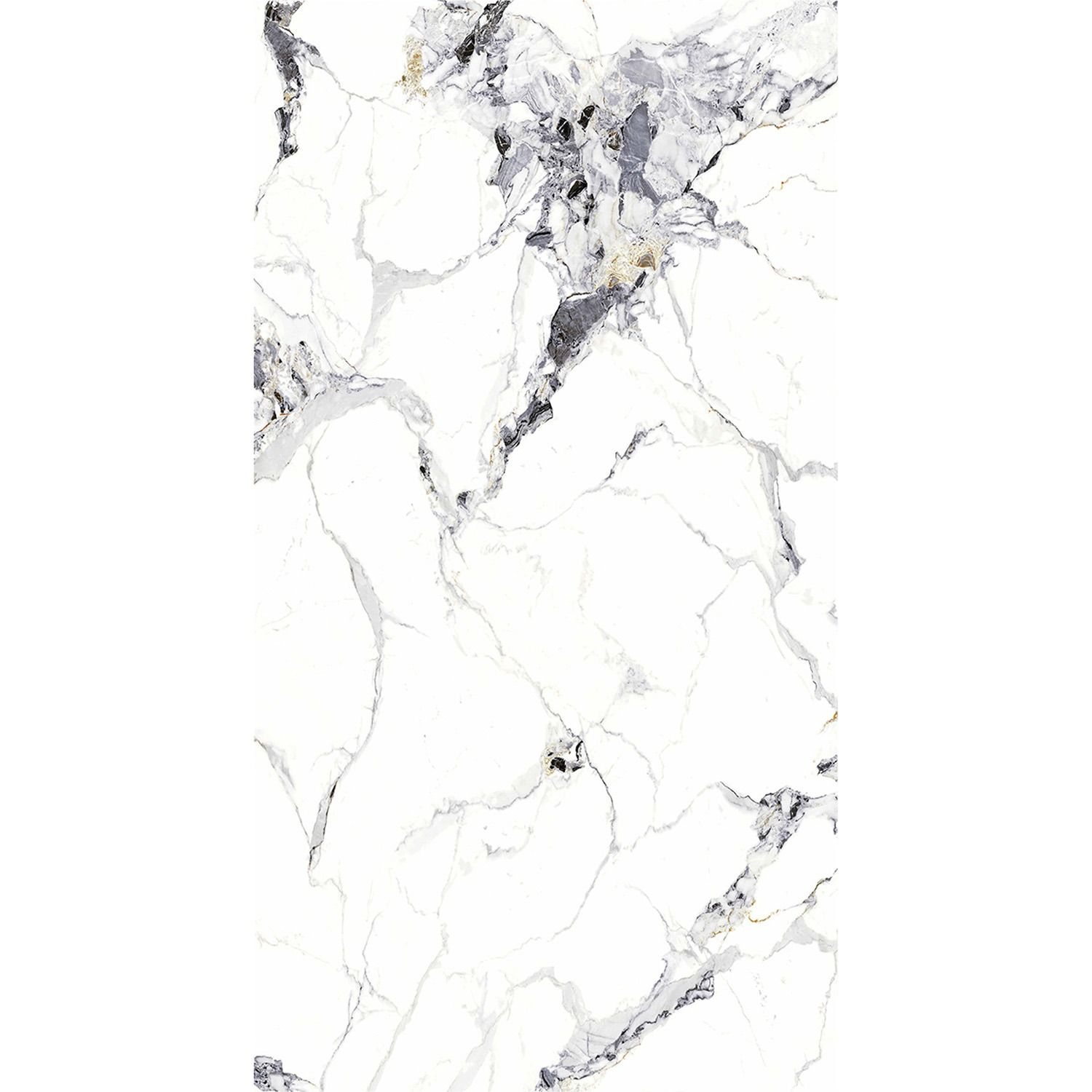 SPC Wandpaneel Marmor Carrara Weiss Glänzend 120 x 280 cm 4 mm (C)