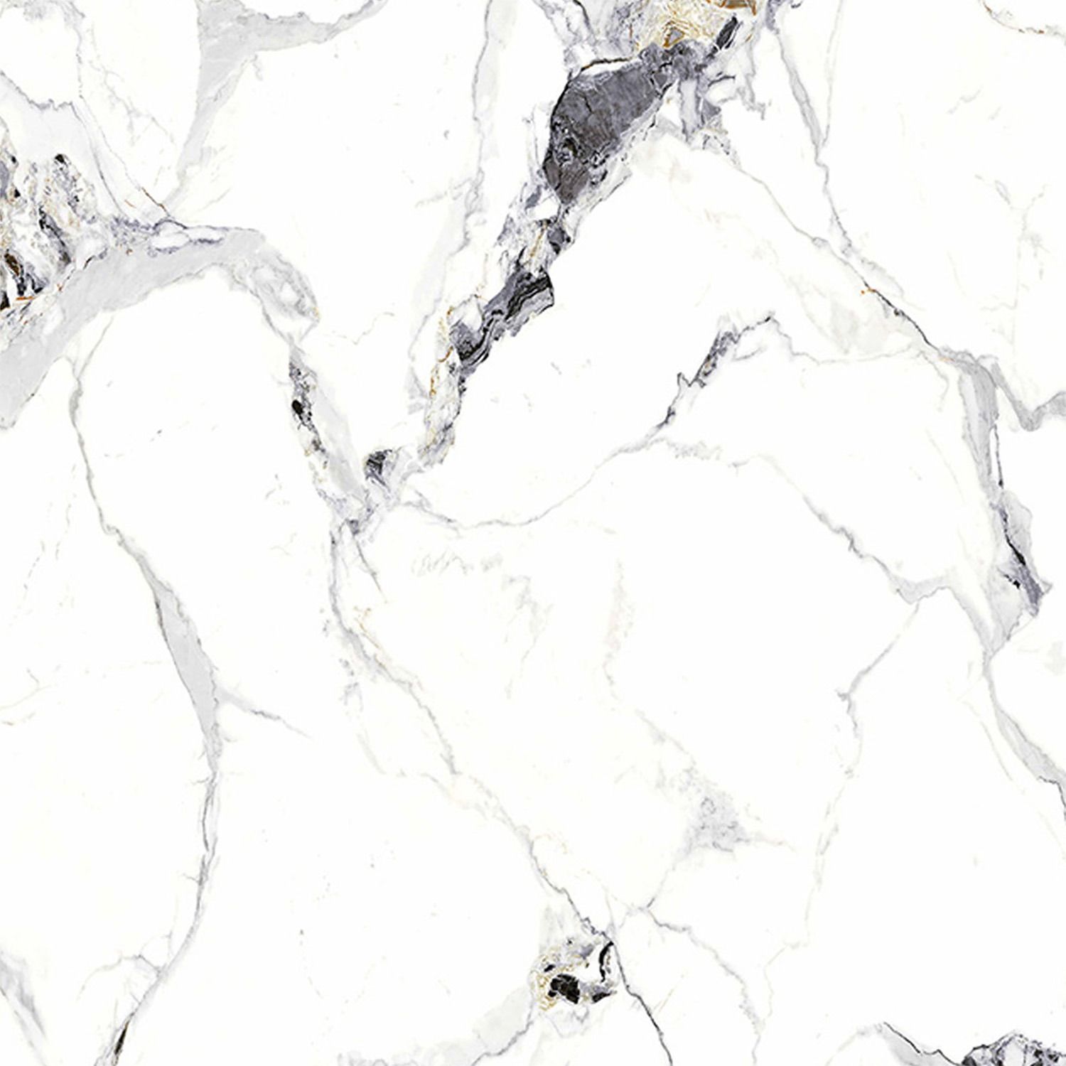 SPC Wandpaneel Marmor Carrara Weiss Glänzend 120 x 280 cm 4 mm (C)