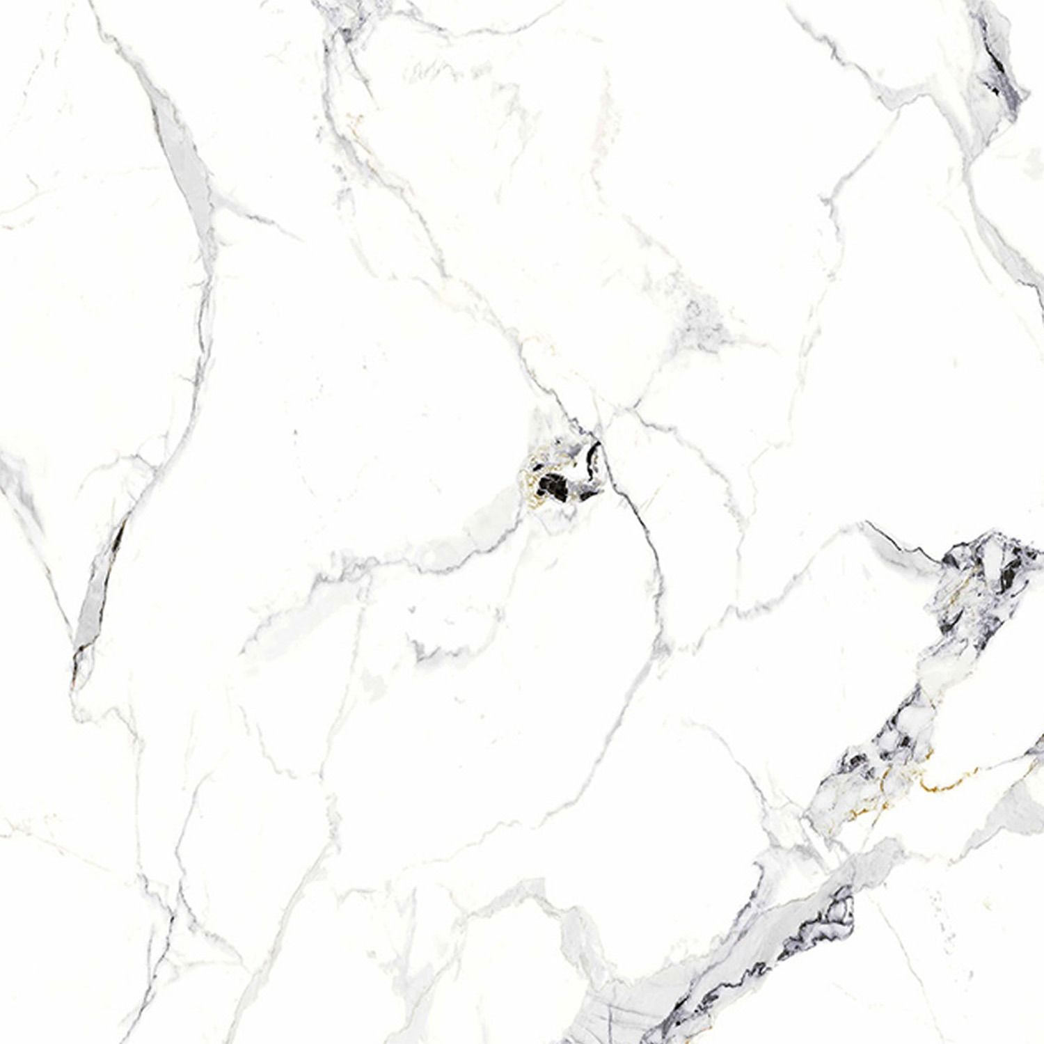 SPC Wandpaneel Marmor Carrara Weiss Glänzend 120 x 280 cm 4 mm (C)