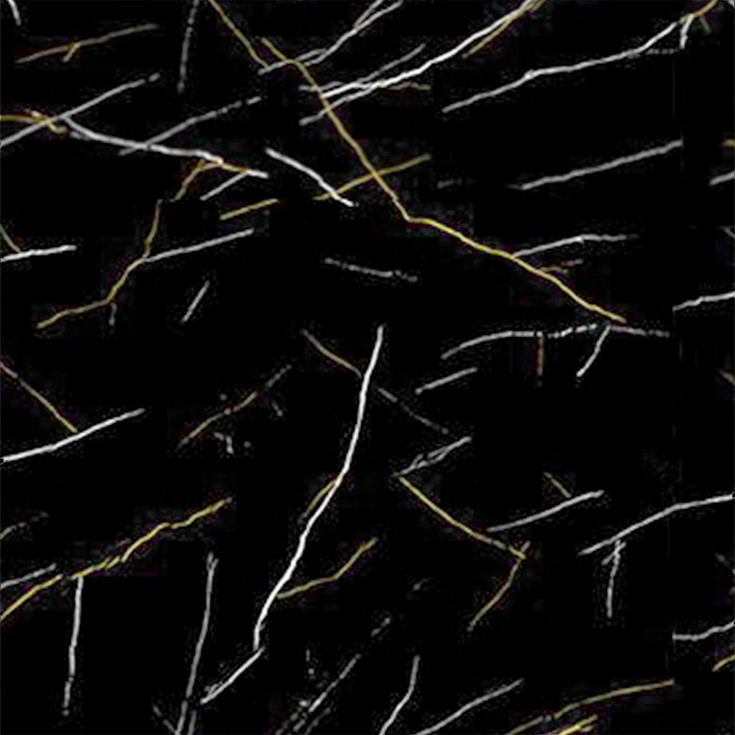 SPC Wandpaneel Marmor Marquina Schwarz Glänzend 60 x 120 cm 4 mm