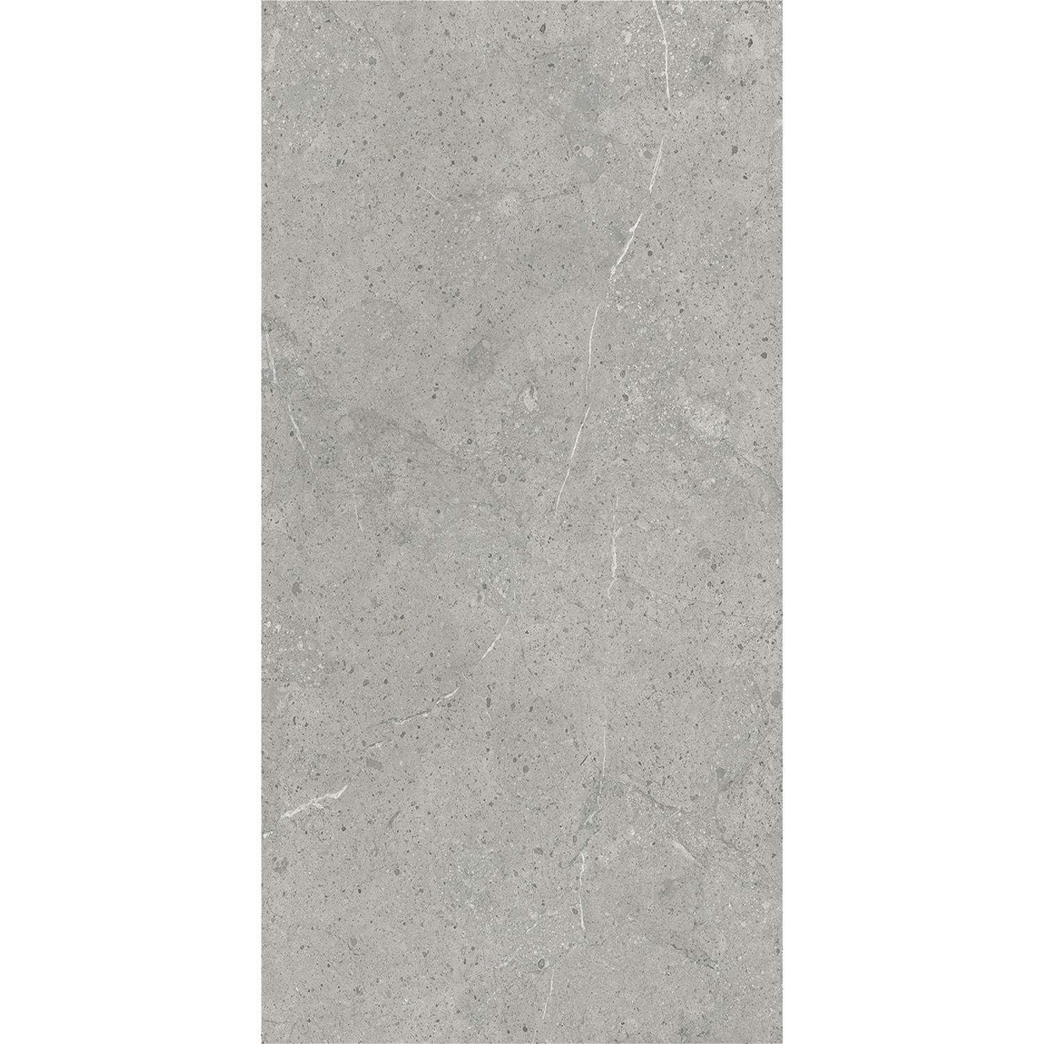 SPC-Vinylbodenpaneel Stein Limestone Grau Matt 45 × 90 cm 4 mm
