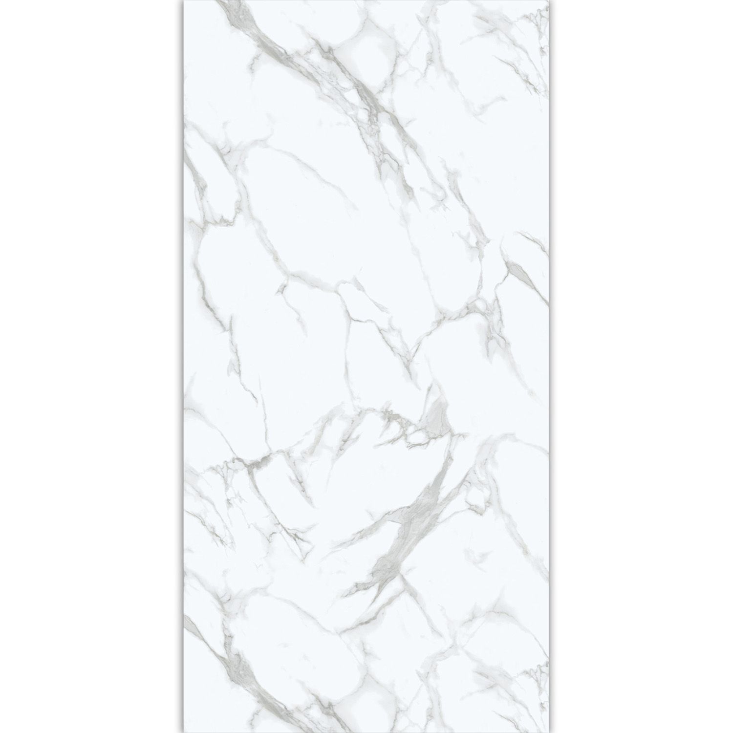 SPC-Vinylbodenpaneel Marmor Calacatta Weiß Glänzend 45 × 90 cm, 4 mm