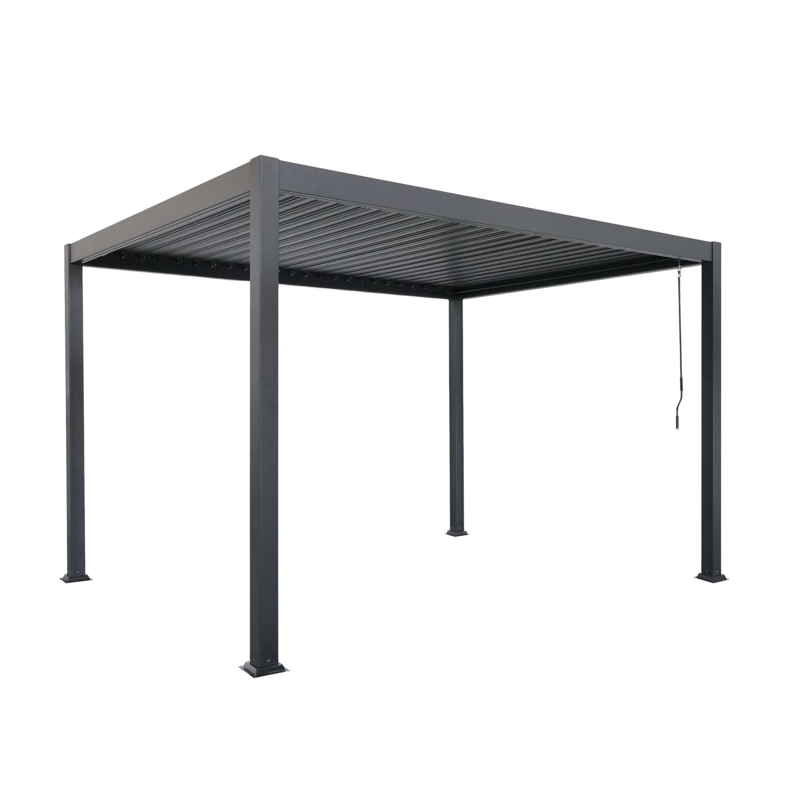 Aluminium Gartenpergola mit verstellbarem Dach Anthrazit 3 x 4 m