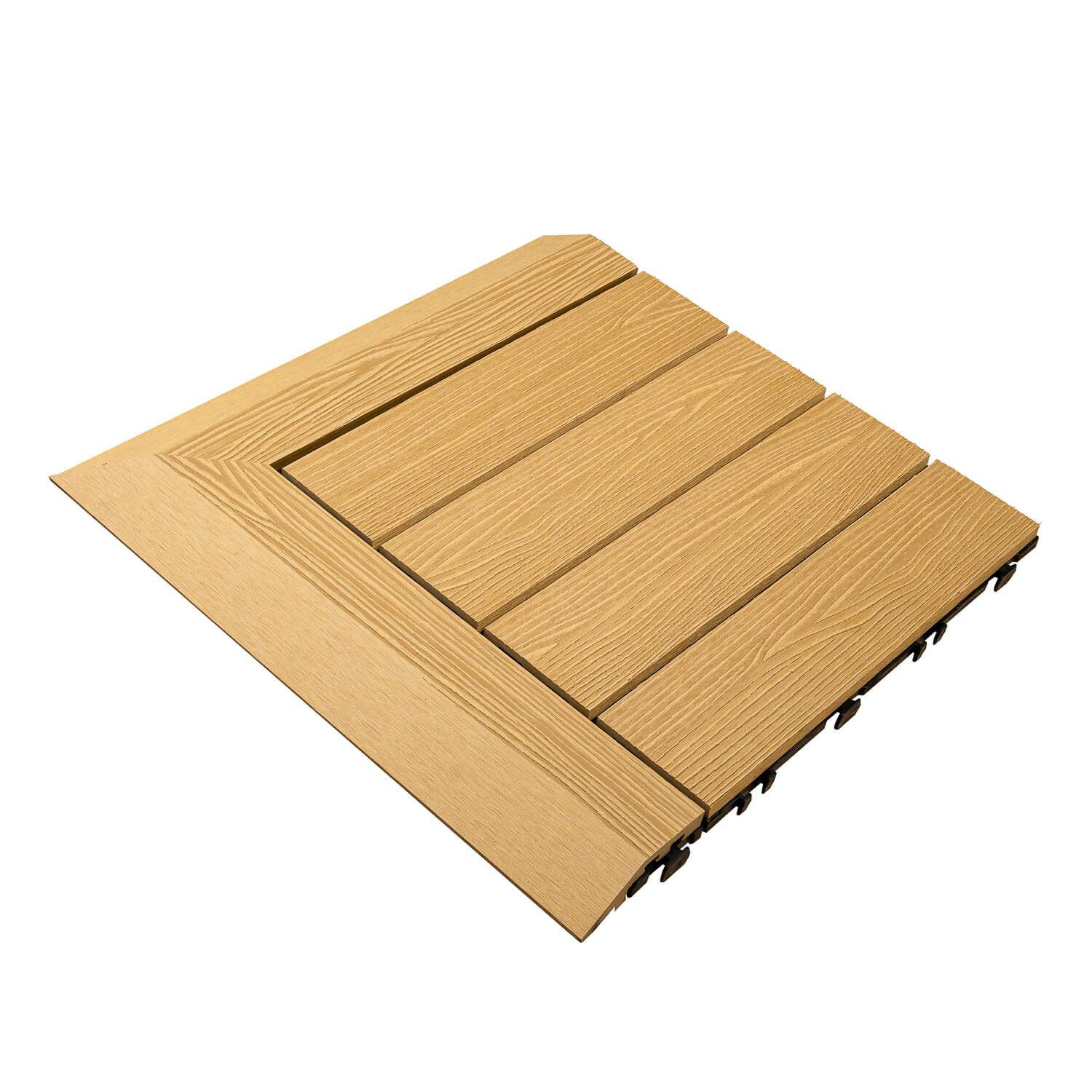 WPC Terrassenfliese 3D Honig Teak 30 x 30 x 2,1 cm WPC Terrassenfliese 3D Honig Teak 30 x 30 x 2,1 cm
