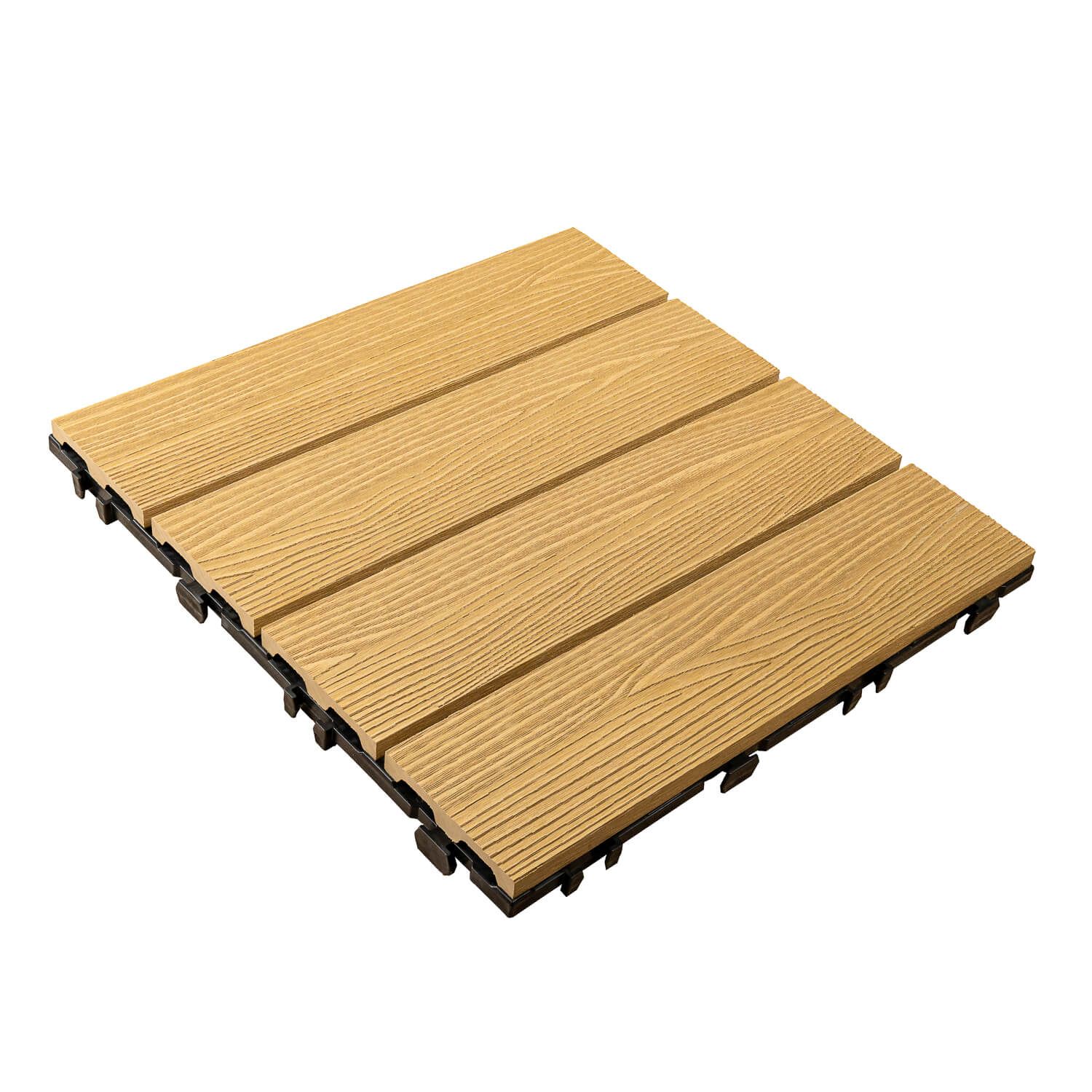WPC Terrassenfliese 3D Honig Teak 30 x 30 x 2,1 cm WPC Terrassenfliese 3D Honig Teak 30 x 30 x 2,1 cm
