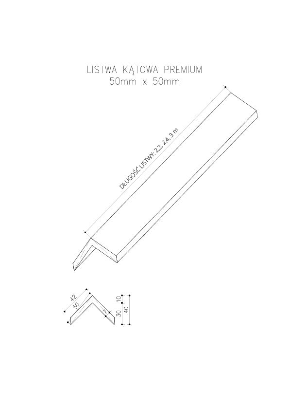 Listwa Kompozytowa Kątowa Premium Sand 50x50 mm – dł. 2,9 m