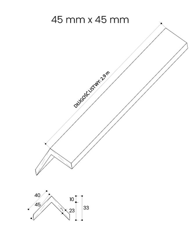 Listwa Kompozytowa Kątowa Premium Redwood 45x45 mm – dł. 2,9 m