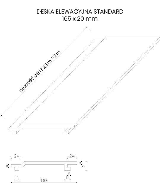 Deska Elewacyjna Kompozytowa Standard Brąz – dł. 2,8 m