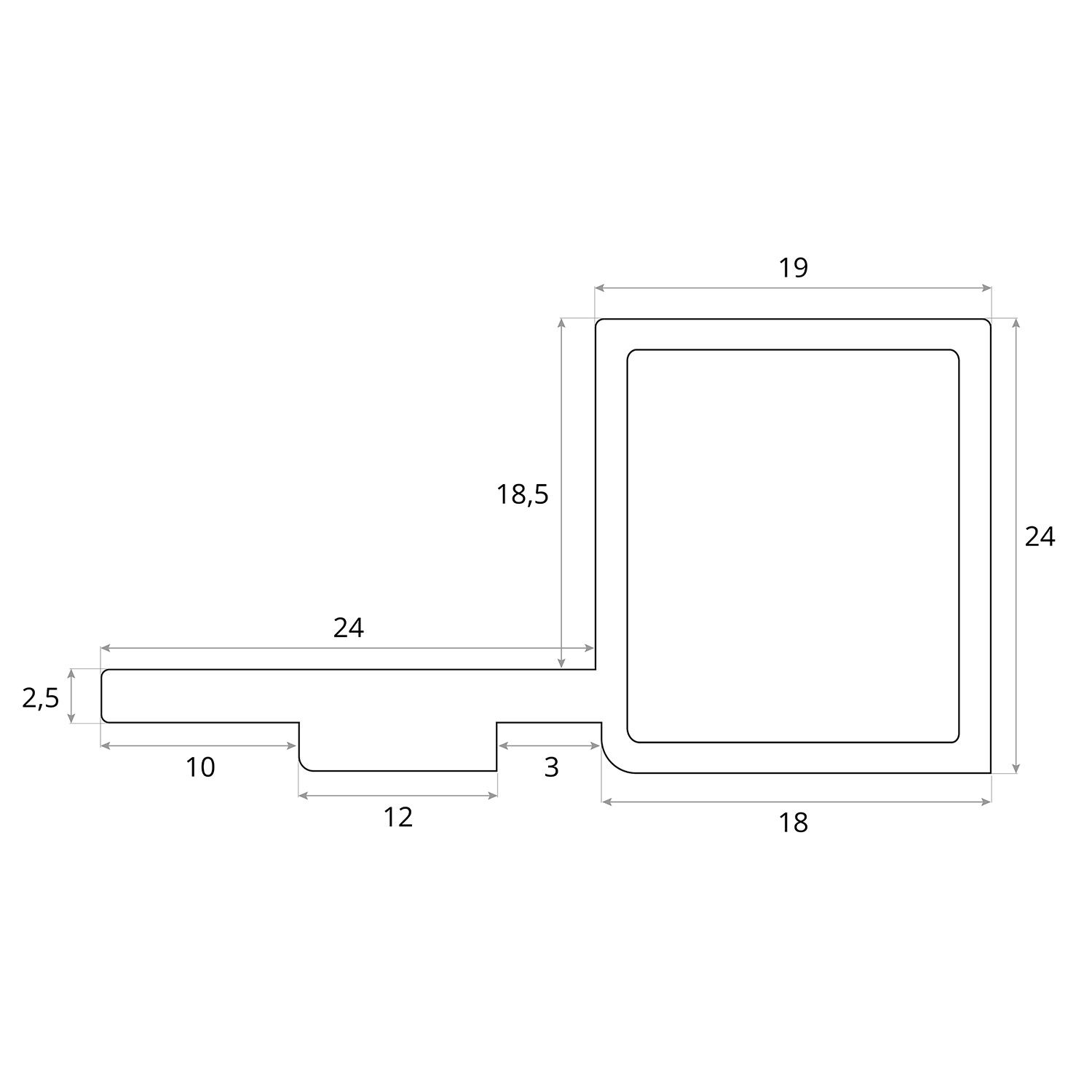 Listwa Lamelowa Zakończeniowa Coffee Brokat 2,4 x 4,3 cm – dł. 2,7 m