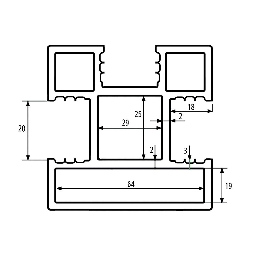 Słupek Ogrodzeniowy Aluminiowy 68x68 mm – dł. 2,4 m