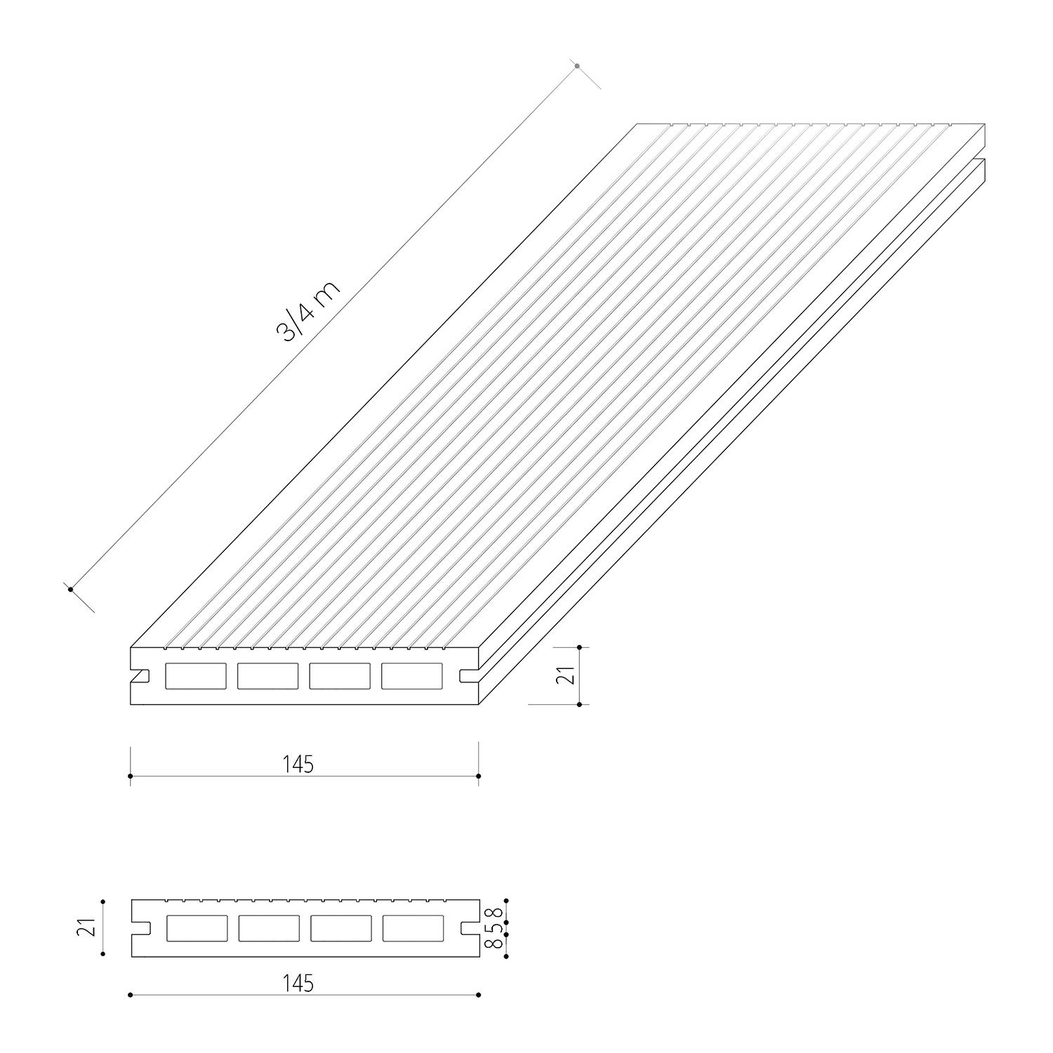 Timber WPC Terrassendiele Lärche – 4 m Timber WPC Terrassendiele Lärche – 4 m