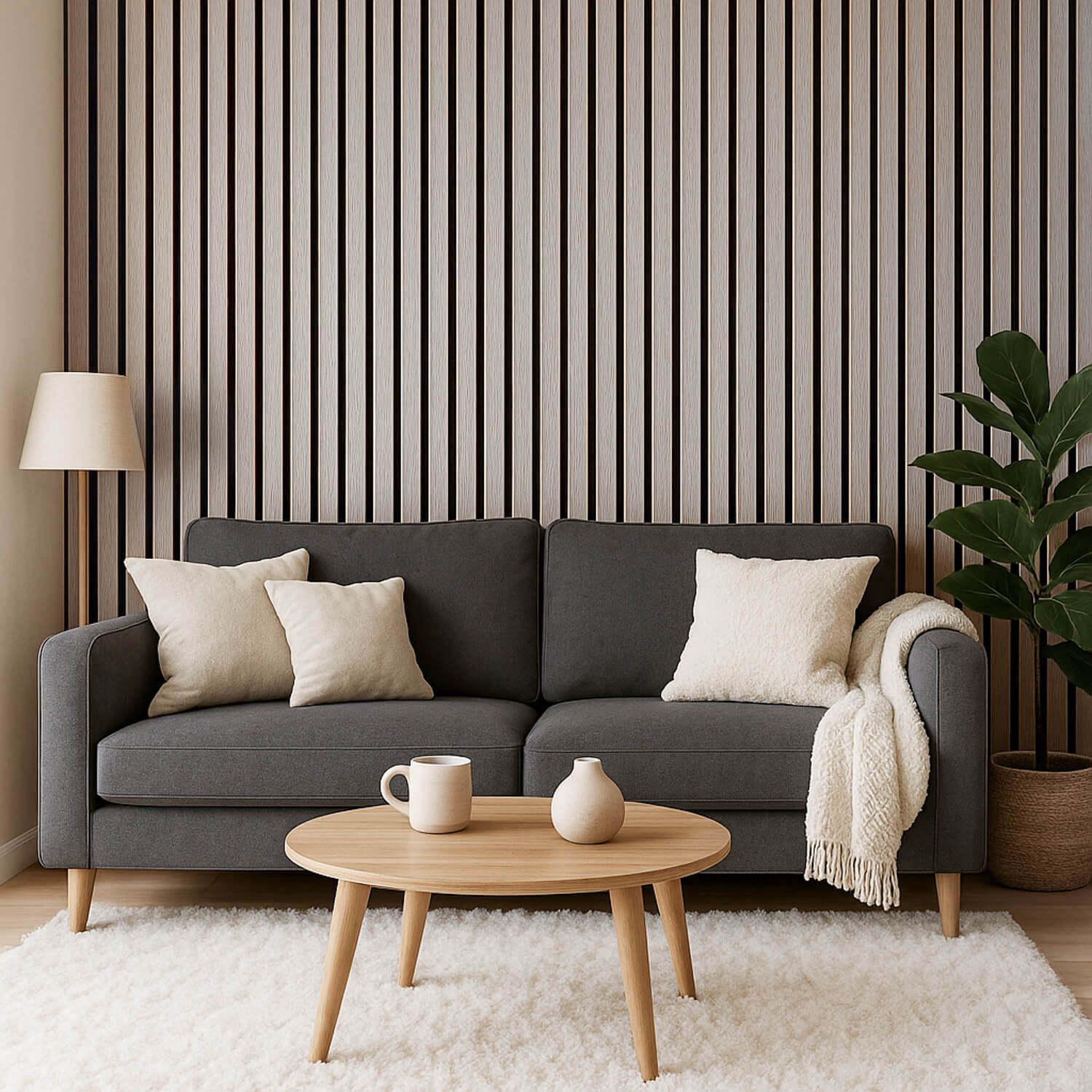 Lamele ścienne akustyczne na filcu Dąb Sonoma 2,1 x 30,5 cm – dł. 2,7 m