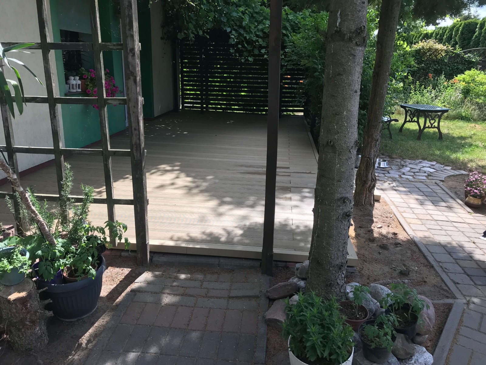 Terrasse aus WPC Terrassendielen Standard Honig Teak