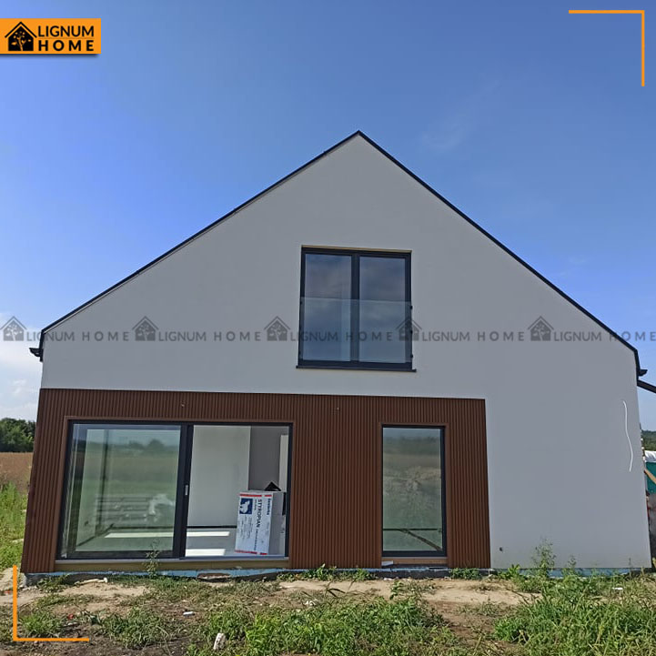 Verkleidung aus lamellenförmigen Premium-Teak-Fassadenbrettern