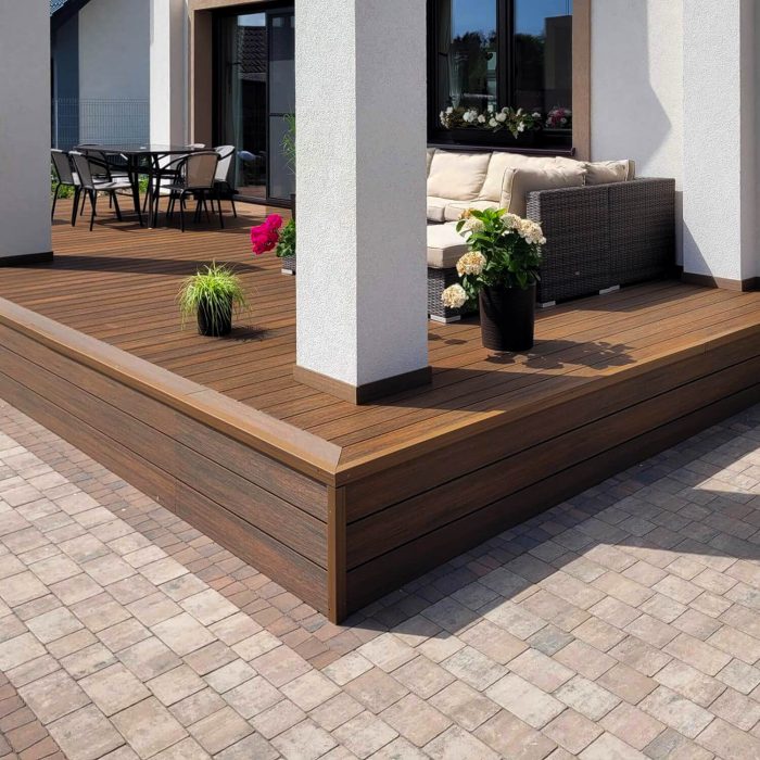 realizacja z deski kompozytowej tarasowej premium teak