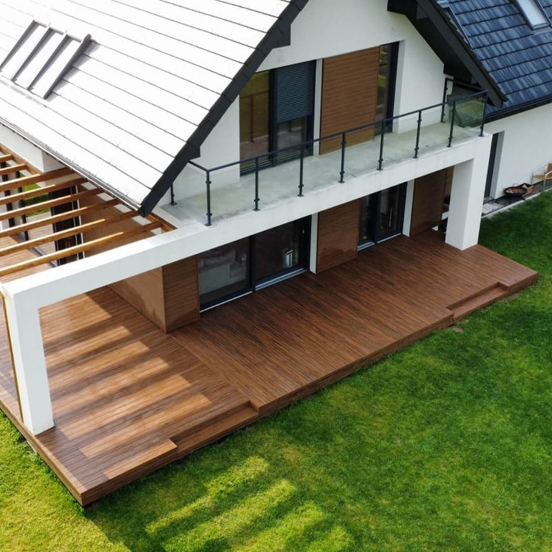 realizacja z deski kompozytowej tarasowej premium teak