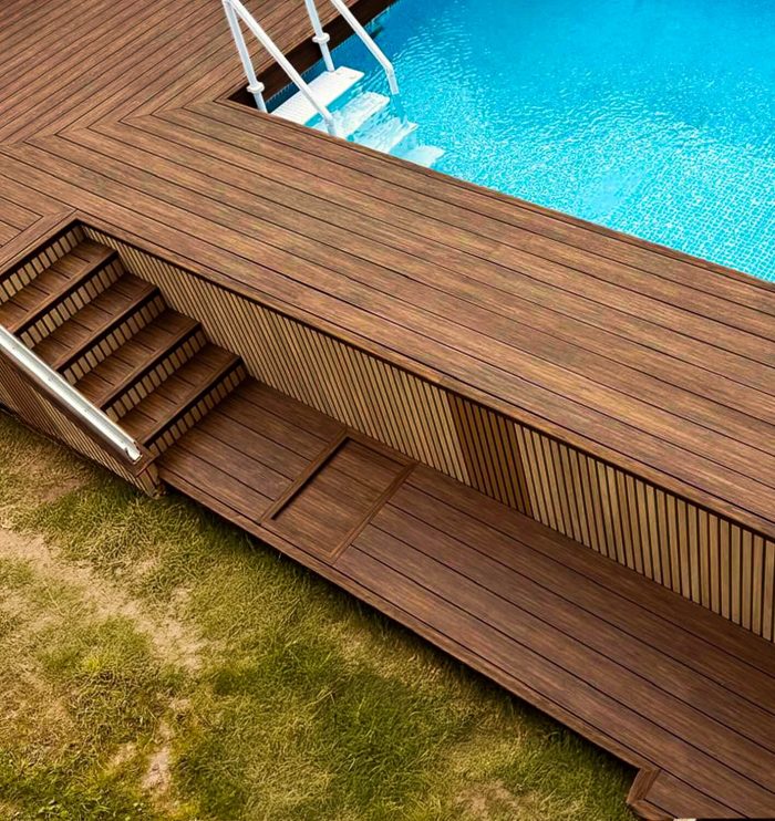 realizacja z deski kompozytowej tarasowej premium teak