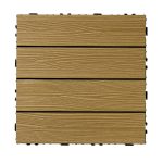 WPC Terrassenfliesen 3D honig teak hellbraun