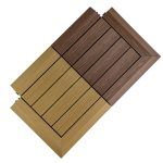 WPC Terrassenfliesen 3D honig teak hellbraun