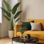 wizualizacja Lamele Ścienne Dekoracyjne Ecru Brokat